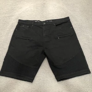 V1969  Italia Jean Shorts Men's Size 44  Abbigliamento Sportivo Moto Black Denim - Picture 1 of 13