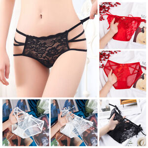 Women Sexy Panties Lace Briefs Transparent Hollow Out Underwear French Knickers