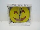 Emjoi Smiley Face Wall or Tabletop Desk Clock With Stand 6.75" Diameter