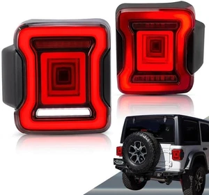 LED Tail Lights Assembly For 2018-2024 Jeep Wrangler JL Turn Signal Rear Lamps - Picture 1 of 12