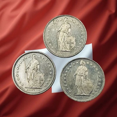 Lot of 3 Switzerland 1/2 Franc Coins - 1979, 1980 & 1981 - Combined Ship - Image 1 of 2