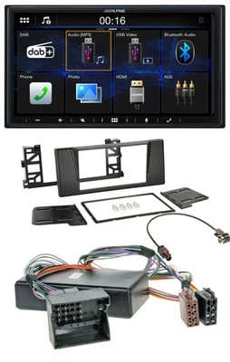 Alpine Bluetooth 2DIN MP3 DAB USB Autoradio für BMW 5er E39 X5 E53 Aktivsystem Q - Bild 1 von 4