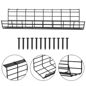 2 Pcs Draht Lagerregal Büro Schreibtischkabel Organizer Kabelmanagement - Afbeelding 1 van 11