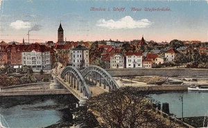 843412) AK neue Weserbrücke Minden i.W. gelaufen 1918 - Picture 1 of 1