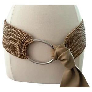 Suzi Roher Belt Women Extra Large XL WIDE Soft Leather Sash Brass Statement Boho - Picture 1 of 13