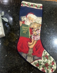 Medias de Navidad Lands End Needlepoint bandeja B - Imagen 1 de 2