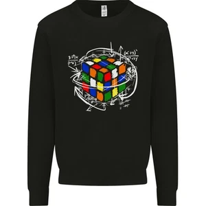 Rubix Cube Equation Funny Puzzle Enigma Kids Sweatshirt Jumper - Picture 1 of 31