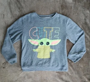 Star Wars Girls Yoda Sweatshirt Sz L (10/12) Gray Sweater - Picture 1 of 4