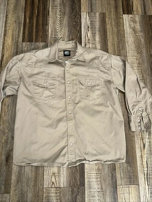Camisa Key Peso Pesado Chaqueta Cepillo Popper Para Hombres 2XL Perla Snap Denim Ropa de Trabajo Tostado Foto 1 de 4