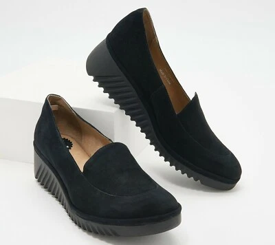 Mocasín de cuero FLY London sin cordones Luan/negro, EU39W (8-8,5W) precio de venta $220  Foto 1 de 3