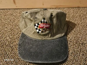 Vintage Bryan Foods Truckers Cap Leather Adjustable Embroidered Racing Patch USA - Picture 1 of 3