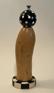Vintage Robert Wilhelm Signed Wood Pop Art Pepper Mill Grinder Black & White 10" - Picture 1 of 8