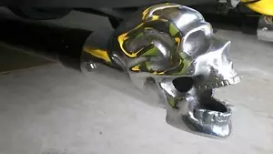 Polished Skull Exhaust Tip - 3" Inner Diameter - Made in the USA - Picture 1 of 2