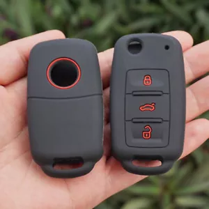 Silicone Key Case Cover For VW Golf Polo Passat Tiguan Jetta Bora Remote Fob* - Picture 1 of 12