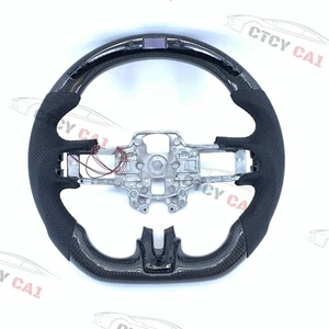 Custom Carbon Fiber Steering Wheel For 2018-2023 Ford Mustang LED on top - Picture 1 of 8