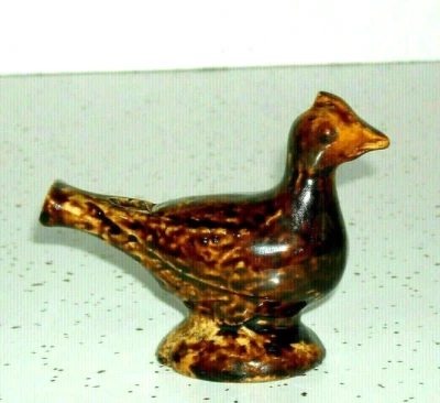 Silbato de pájaro canción figurativo Rockingham esmaltado amarillo - gres Foto 1 de 4