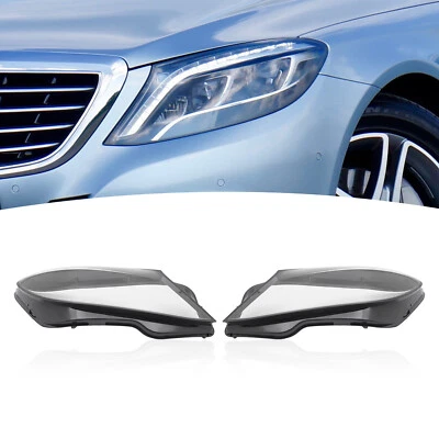 For 2014-2017 Mercedes-Benz W222 S-Class Headlight Lens Covers Left & Right New Foto 1 de 4