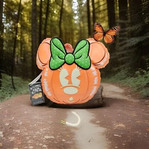 NWT Loungefly Stitch Shoppe Minnie Mouse Pumpkin Balloon Crossbody Mickey - Picture 1 of 16