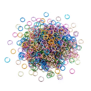 200g Aluminum Wire Open Jump Rings Mixed Color Finding 8x1mm Inner Diameter 6mm - Picture 1 of 10