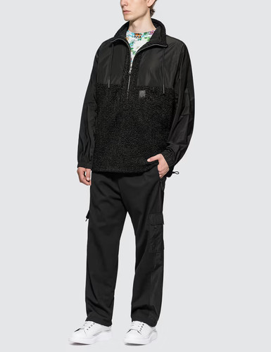 McQ Alexander McQueen mezza zip media mista pullover track jacket nero taglia IT 46