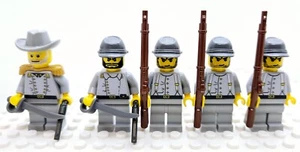 American Civil War Lght Blsh Gray Confederate Infantry made w/ real LEGO® Figure - Picture 1 of 3