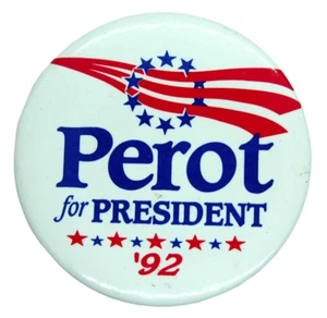 ROSS PEROT For President 92 Campaign Political Button Pinback 3" 1992 - Bild 1 von 4