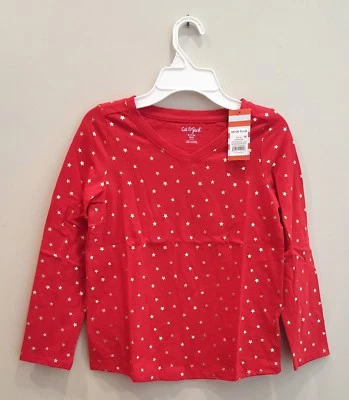 Camisa de manga larga con estampado de estrellas brillante y pop roja Cat & Jack para niñas, mediana plus     Foto 1 de 3