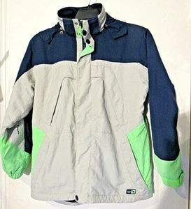 GAP KIDS SNOWBOARDING SKI BEIGE JACKET W REMOVABE HOODIE DRAWSTRING WAIST XL 12 - Picture 1 of 11