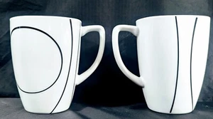 Corelle Coordinates SIMPLE LINES Porcelain Mugs 12oz set of 2 - Picture 1 of 3