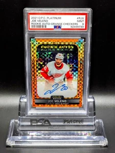 Joe Veleno 2021 O-Pee-Chee Platinum Marquee Rookies Orange Checkers Auto PSA /15 - Picture 1 of 9