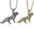 Mens Tiger Pendant Necklace Stainless Steel Chain Silver Biker Jewelry