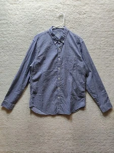 J.Crew Lightweight Men's Slim Fit White/Blue Check Oxford Shirt Size L - Picture 1 of 10