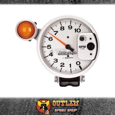 AUTOMETER AUTO GAGE 5" TACHO SILVER FACE 10,000 RPM EXT SHIFTLIGHT - AU233911 - image 1 of 3