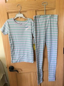 New Carter's Girls Stripe Heart Dream Pajama Set Snug fit 6,10,14 - Picture 1 of 3