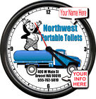 Personalized Your Name Septic Pumping Portable Toilets On Site Sign Wall Clock