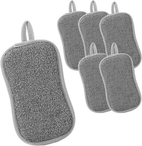 6-Pack Reusable Washing Up Sponge, Non-Scratch, Dual-Sided Kitchen and Bathroom - Picture 1 of 7