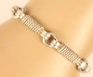 Taxco Mexico Sterling Silver Nautical Link Bracelet 7 Inches 21.5 grams - Picture 1 of 12