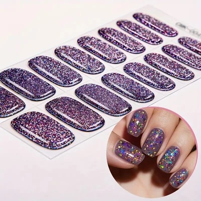 16 Streifen halbgehärtete Gel Nagelsticker Gellack ohne UV Lampe Weihnachten (CMK047)