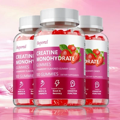 BUPORAI Gomitas monohidrato de creatina - Mejorar la fuerza muscular y la recuperación, no transgénicas