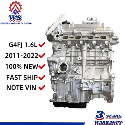 Long Block Engine Assembly For Hyundai Kona Tucson Kia Forte KX3 G4FJ 1.6L 11-22 - Image 1 of 4