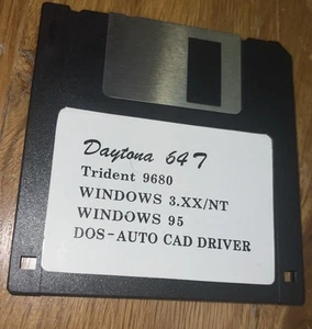 Daytona 647 Trident 9680 WINDOWS 3.1x/NT/95 DOS-AutoCAD Driver 3.5 Floppy Disk - Picture 1 of 1