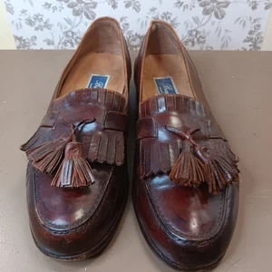 Beautiful High-end Bragano Leather Tassel Loafer Italian Preppy Retro Sz 10 M - Picture 1 of 16