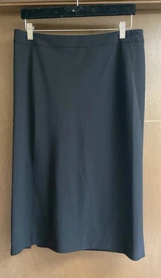 Donna Karan 纽约黑色标签黑色羊毛直筒弹力 12 裙修身 — 第 1/4 张图片