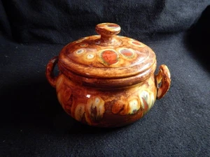 Mid century Drip Glaze ceramic covered handled casserole dish B Duffy 1970 - Picture 1 of 13