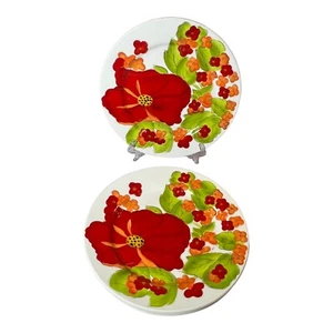 Set of 4 Laurie Gates Ware Salad Plates 8.5" Tropical Excellent Used Condition - Picture 1 of 4
