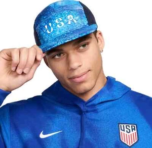 Nike Team USA 2024 Olympics Fly 5 Panel Hat/Cap w/Patches (FQ8159-405) - Picture 1 of 6