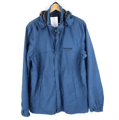 Timberland Mens Blue hooded jacket coat SZ Medium (G7848) - Image 1 of 4