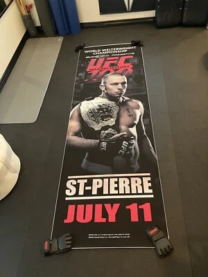 George St. Pierre World Welterweight Championship UFC 100 9’x3’ Laminated Banner - Image 1 of 4