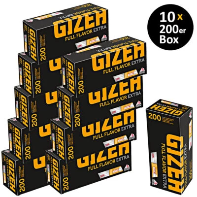 2000 Stück GIZEH Full Flavor EXTRA (10x200) Zigarettenhülsen Filterhülsen Hülsen - Bild 1 von 3
