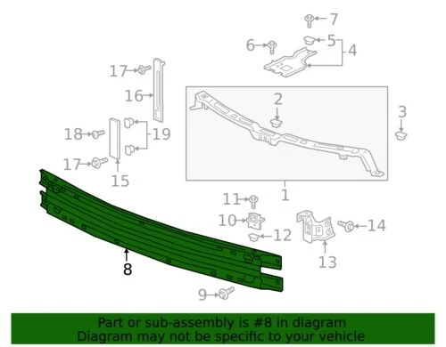 Barra de impacto parachoques delantero genuino GM 84502908 Buick Enclave 2022 fabricante de equipos originales Foto 1 de 1